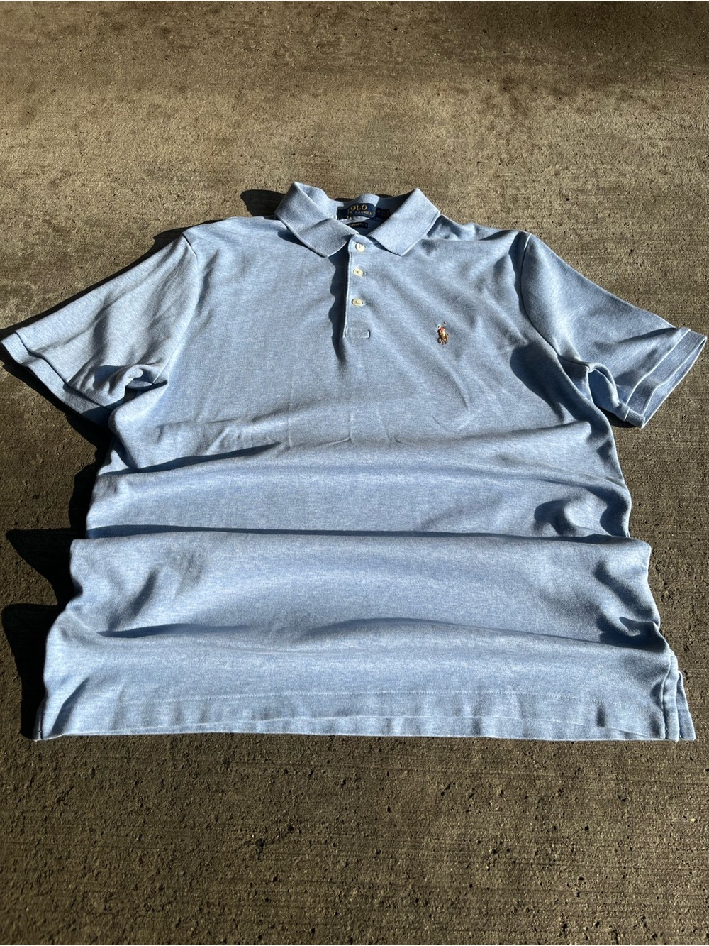 Ralph Lauren Men’s Light Blue Polo Shirt with Embroidered Pony